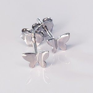 New 18K Gold Plated 925 Silver Butterfly Stud Earrings